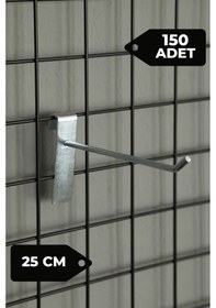 Resim 25 Cm 150 Adet Tel Pano Kancası Raf Askısı Galvaniz 