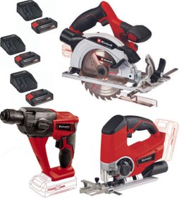 Resim Einhell Te-js 18 Dekupaj Te-hd 18 Li Matkap Te-cs 18/165/1 Daire Testere 3x2.5ah Akülü Set 