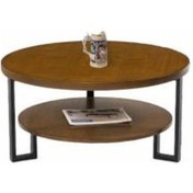 Resim Orta Sehpa Osm YUVARLAK METALLİ MODEL Metal Ayak Parlak Ceviz Lake Boya Demonte El Yapım 