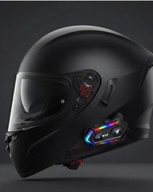 Resim Yeni Nesil Bluetooth 5.3 Motosiklet Intercom Rgb Işıklı 1000m Mesafeli 