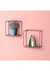 Resim Teknotel 2 Adet Dekoratif Duvar Rafı Mat Siyah Mg513 Kare Mat Siyah 