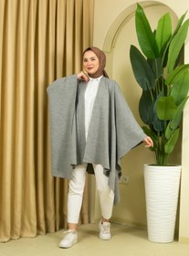 Resim 02Lady Fashion kadın düz renk şal panço 