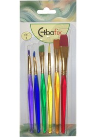 Resim Bafix Fırça Seti Set-2 Şeffaf Sap Renkli 6 Lı Bfx-fır70902 