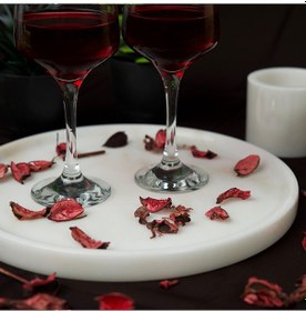 Resim Bariere Yuvarlak Mermer Tepsi 