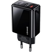 Resim Usams Us-cc133 T40 20w Qc3.0+pd Type-c+usb Dijital Göstergeli Hızlı Şarj Başlığı 