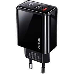 Resim Usams Us-cc133 T40 20w Qc3.0+pd Type-c+usb Dijital Göstergeli Hızlı Şarj Başlığı 