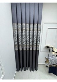 Resim Nivemeshome Avşa Desen:632349 2504 Antrasit 1/3 Sık Pile Fon Perde Apm Antrasit 