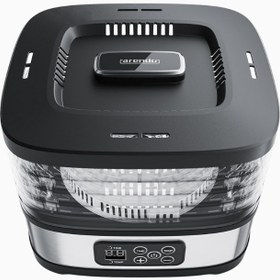 Resim Paslanmaz Çelik Kurutma Makinesi - 5 Bölmeli, Zamanlayıcı ve Sıcaklık Kontrolü - 240 Watt - Siyah - Silver 