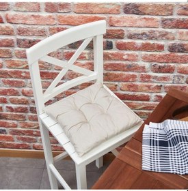 Resim Classic Bej Pofidik Sandalye Minderi - 40x40 Cm 