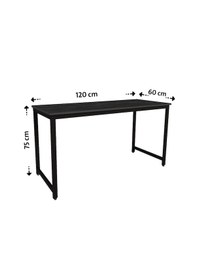 Resim Siyah Renk Oyuncu Masası 60x120 Cm, Bilgisayar Masası, Gamer Masası, Gaming Masa, Metal Ayaklı Siyah 