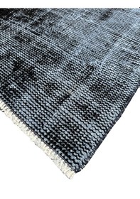 Resim El Dokuma Vintage Yolluk 58x285 Düz Renk Mavi Yün Halı Mavi 