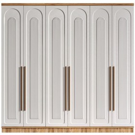 Resim Flora 6 Kapaklı Komple Mdf Gardırop - Elbise Dolabı 