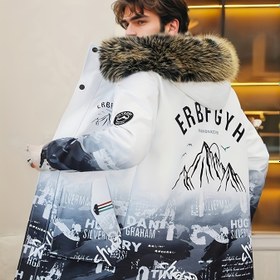 Resim Erkekler İçin Ağır Hizmet Tipi Kapüşonlu Kışlık Ceket, Dağ Logolu Arka Baskı, Tam Fermuarlı Uzun Mont ve Cepler - Ekstrem Soğuklar için Geniş Kapüşon, Makinede Yıkanabilir Dolgulu Dış Giyim (Günlük/Tırmanma/Kayak) Siyah, Erkekler için kış botları, Erkek Kışlık Ceket, Kışlık Mont, Kadınlar İçin Kışlık Montlar, Erkek Kışlık Ceket, Erkekler İçin Kışlık Ceketler, Erkekler için kış atkısı, Uzun Kışlık Palto, Kışlık Ekipman, Kadın Kışlık Ceket, Kadın Kışlık Ceket, Erkekler İçin 