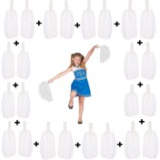 Resim AyrStore 12 Çift ( 24 Adet ) Beyaz Renk 23 Nisan 19 Mayıs 29 Ekim Okul Gösteri Ponponları 