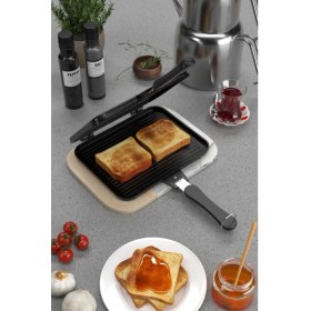 Resim Granıt Döküm El Tost Makinesi, Pratik ve Lezzetli Tostlar Için 