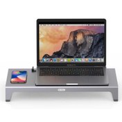 Resim GD-9128 Type-C Hub Laptop Standı & Kablosuz Şarj USB-C Docking Station MacBook Stand | Go-Des Go-Des