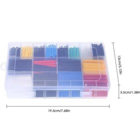 Resim Makaron 580 Parça Renkli Daralan Tamir Kiti Seti Kutulu Kablo Koruyucu Açık Kapatma Aparatları 
