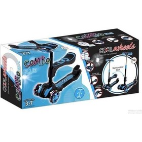 Resim Furkan Toys Cool Wheels Led Işıklı Oturaklı Combo Scooter Mavi 