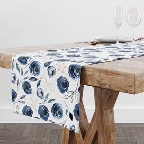 Resim Blue Roses Runner Örtü 