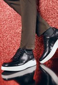 Resim Derimod Erkek Siyah Deri Kalın Tabanlı Sneaker 23wfd618718 