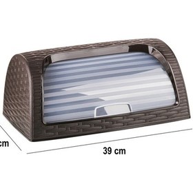 Resim Ekmeklik Sürgü Kapaklı Ekmek Saklama Kutusu Saklama Kabı Kahverengi 