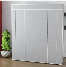 Resim RUSTİKEVDECORART Çift Yandan Raflı Çok Amaçlı Bez Dolap Süper Ürün Gardırop Elbise Ayakkabı Dolabı Bez Dolap 