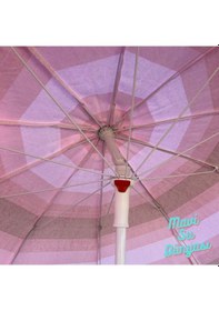 Resim Plaj Deniz Balkon Şemsiyesi Pamuk Kumaşlı Bidon Dahil 2 Metre Pembe 