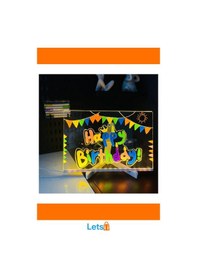 Resim Led Aydınlatmalı Tahta Yazı Ve Çizim 20x20 Cm Küçük Boy Çok Renkli 