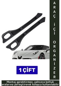 Resim Dayanıklı Esnek Montaj Gerektirmez Telefon Anahtar Küçük Eşya Düzenleyici Araç İçi Organizer Siyah 