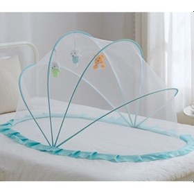 Resim Relaxed Beşik Cibinlik Çocuk Bebek Yatağı Anti-cibinlik Kapağı Yenidoğan Dipsiz Katlanabilir Moğol Yurt-mavi 