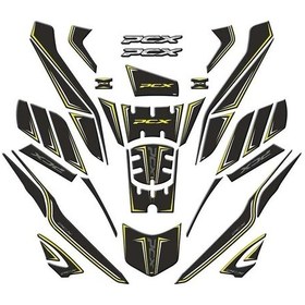 Resim Gogo Tank Pad 006 37 Parça Honda Pcx 125 2025 Siyah Sarı 