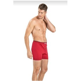 Resim Jiber 127 Erkek Havlu Kemer Penye Boxer 3 Adet Bordo 