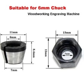 Resim 2Liyao 6mm 1/4 ''6mm 6.35MM 8mm Shank Freze Kesicisi Collet Chuck Somun Elektrikli Ağaç Işleme Düzeltici Ahşap Yönlendirici Oyma Makinesi (Yurt Dışından) 