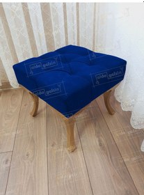 Resim Kapitoneli Makyaj Pufu Ayak Ucu Puf Gold Ayak 45 45 Lacivert 