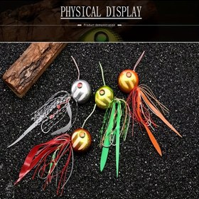 Resim 1 adet Tenya Kabura Kauçuk Balık Yemi, Deniz Balıkçılığı için Uygun, Madai Yapay Yem, Çok Renkli, Floresan 