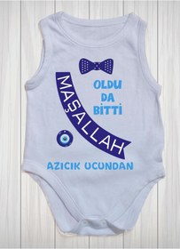 Resim SPACE DRESS Olduda Bitti Maşallah Baskılı Pamuk Bebek Zıbını 