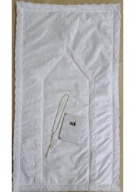 Resim Lamazihome 3 Parça Krem Kadife Seccade Fransız Güpürlü Çeyiz Seti 