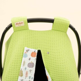 Resim Puset Örtüsü - Çift Taraflı - Fıstık Yeşili Petek - Yeşil Balkabağı 