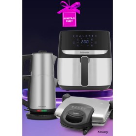 Resim Goldmaster Favory 10 Parça Airfryer Sıcak Hava Fritöz Avantajlı Elektronik Evlilik Paketi Mutfak Çeyiz Seti 