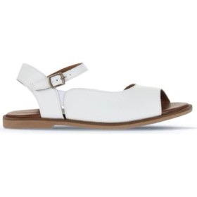 Resim Bueno Shoes Beyaz Deri Kadın Düz Sandalet 01WA5707 01WA5707 