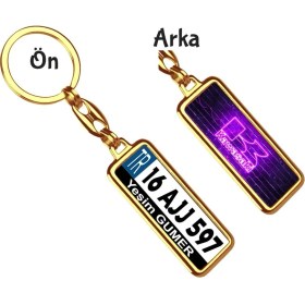 Resim Hediye Zengini Kişiye Özel Kawasaki Neon Mor Logo Tema Plaka Anahtarlık 