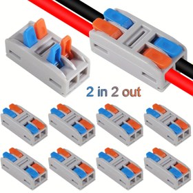 Resim 10/20/50 Adet 2 Pinli İtme Terminal Blok Bağlantıları, Aydınlatma ve Endüstriyel Elektrik Uygulamaları için Hızlı Kablolama Kelepçeleri - DIY Projeler/Elektronik Atölyeler/Profesyoneller İçin 