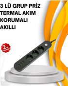 Resim Lisinya BFS Hızlı Şarj Özellikli 3 USB Girişli Üçlü Priz 