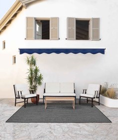 Resim Koza Home Mist Bej Tek Kişilik Bahçe Koltuğu Siyah İskelet 6001 Bej 