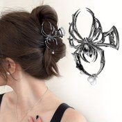 Resim Sade Vintage Esintili Örümcek Saç Pençesi ile Sahte İnciler - Çinko Alaşım, Gotik Punk Tarzı, Halloween & Cosplay Aksesuarı için Mükemmel 