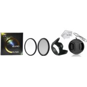 Resim Tianya - 52mm XS-PRO Slim Koruyucu Uv + Cpl Polarize Filtre + Yaprak Parasoley + Lens Kapağı 