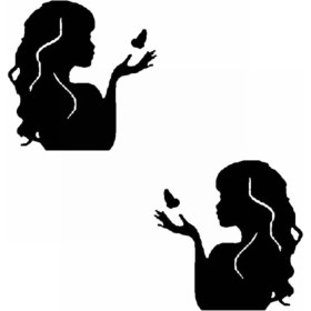 Resim Tatlı Kızlar Oto Motor Laptop Duvar Folyo Sticker 25 x 25 