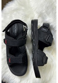 Resim Günlük Unisex Kalın Anatomik Taban Cırtlı Ayarlanabilir Plaj Havuz Deniz Sandalet 037-337-183 Siyah Gençpoli 