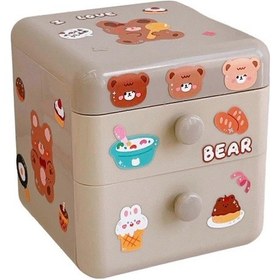 Resim Ganzhoushop Doespresso İçin Çekmeceli Çok Amaçlı Yüksek Kapasiteli Toz Geçirmez Sevimli Mücevher Çevirmeli Düzenleyici Kutu 