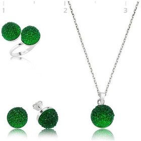 Resim Gümüş Yeşil Kristal Kadın Set (551167597) 